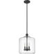 Asheville 3 Light 12 inch Matte Black Indoor Pendant Ceiling Light